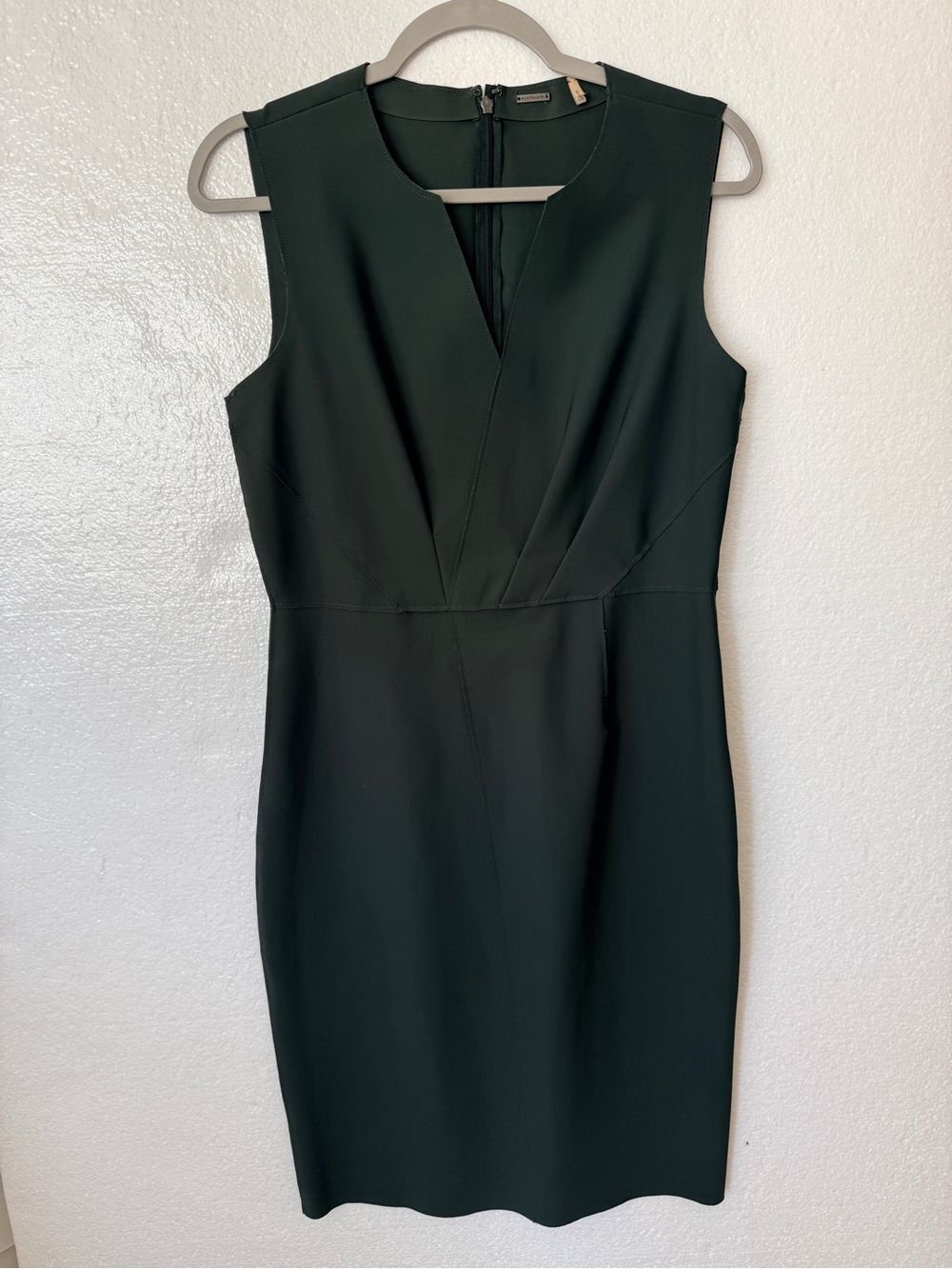 Elie Tahari Dark Green Sheath Scuba Sleeveless Dress Size 10 Work Cocktail Chic